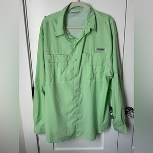 Columbia PFG Men's Light Green Long Sleeve Shirt size XL